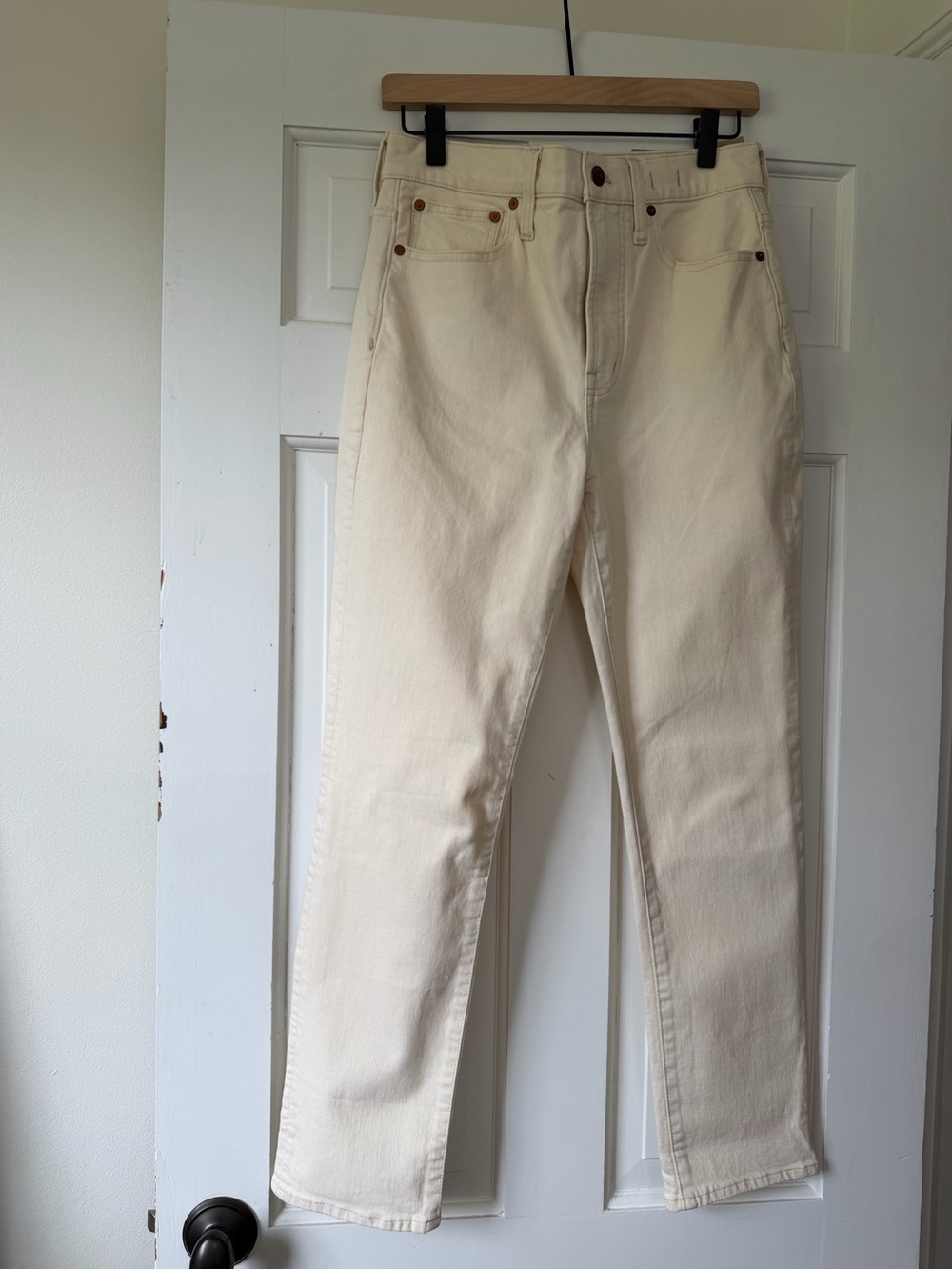 Madewell The Perfect Vintage Cream High-Rise Straight Jeans